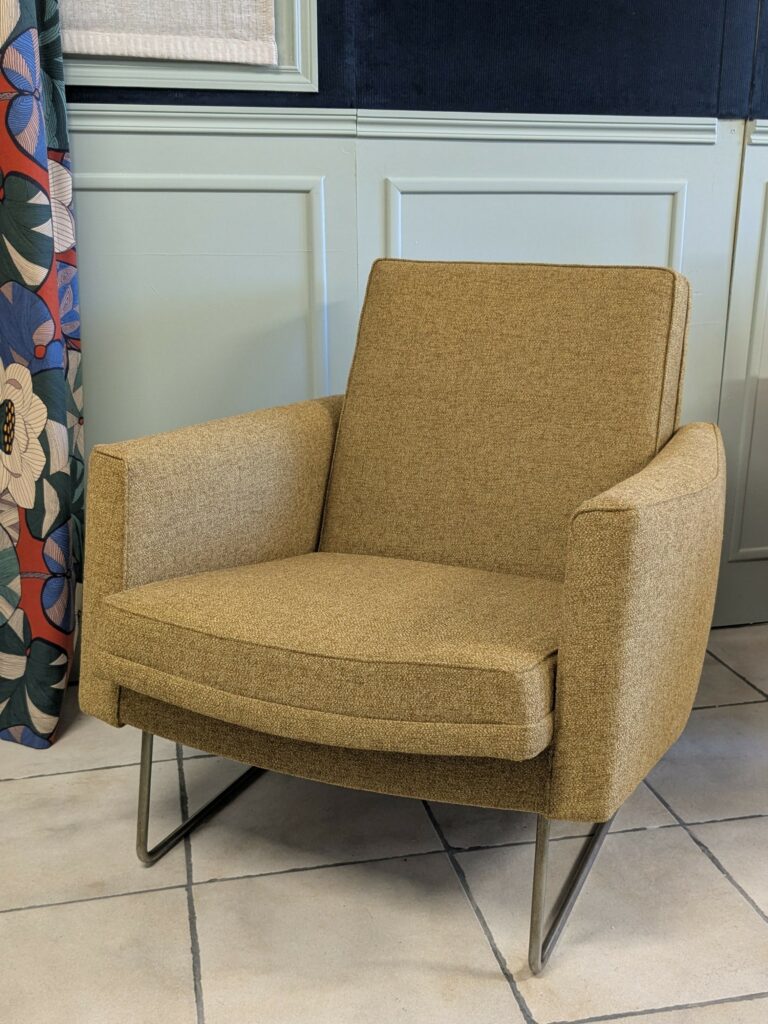 Réfection complète d&rsquo;un fauteuil Prélude par Louis Paolozzi (édition Zol, modèle créé vers 1958)