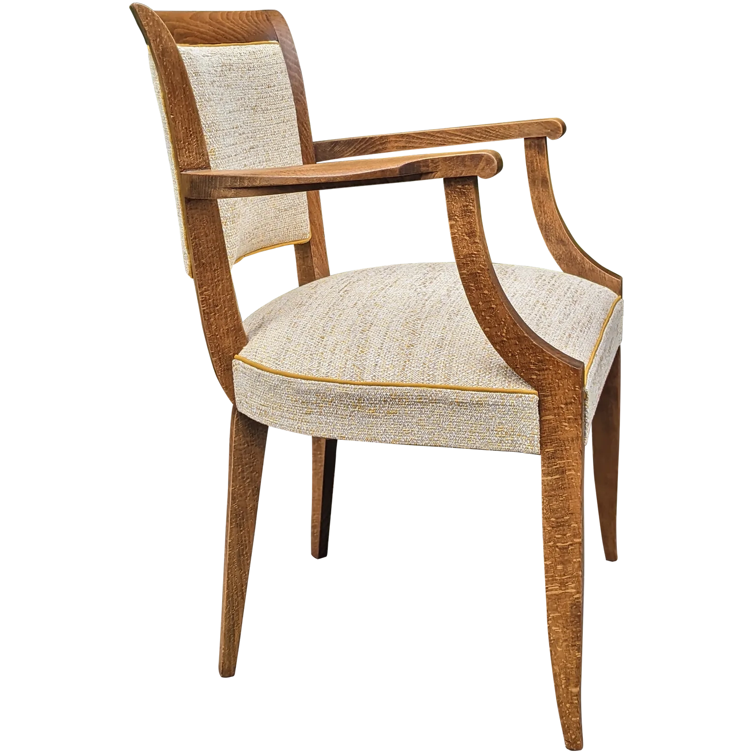 Fauteuil tissu chiné beige